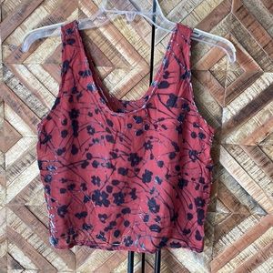 NY & co burn out sheet tank top new w/o tags rayon and silk red and gray small